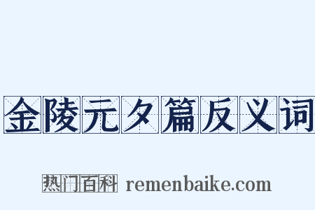 金陵元夕篇反义词是什么意思的图片
